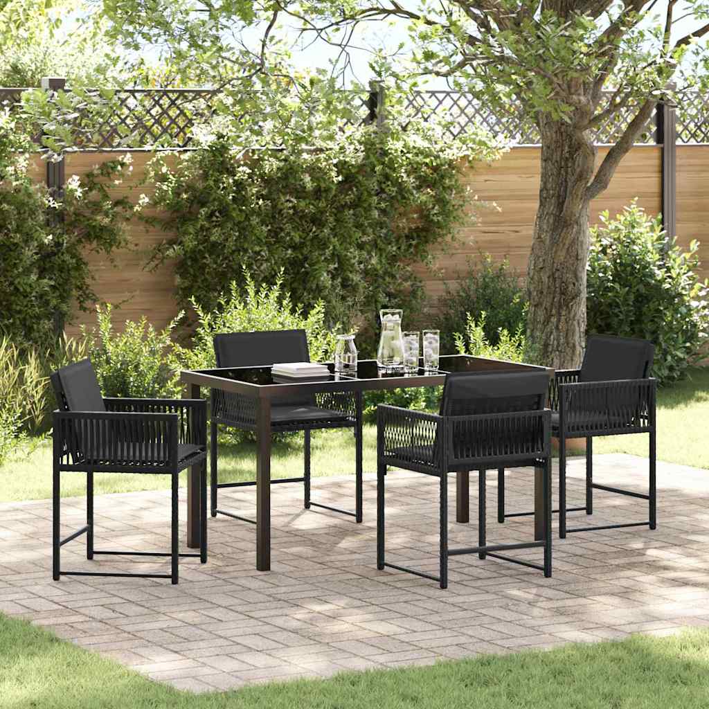 Garten Essgruppe 5 Pcs Beige Poly-Rattan