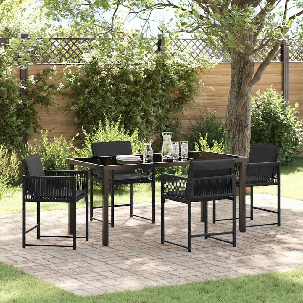 Garten Essgruppe 5 Pcs Beige Poly-Rattan