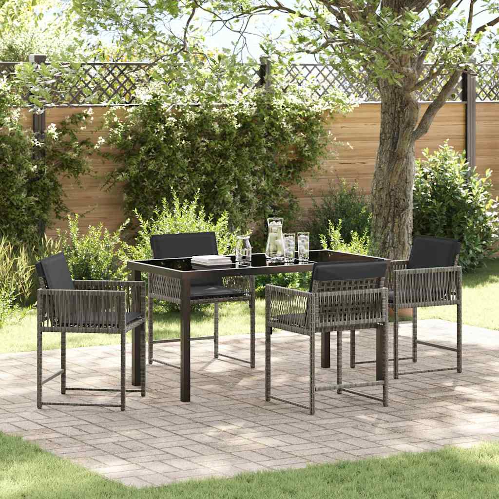 Garten Essgruppe 5 Pcs Beige Poly-Rattan