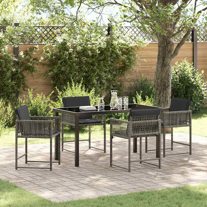 Garten Essgruppe 5 Pcs Beige Poly-Rattan