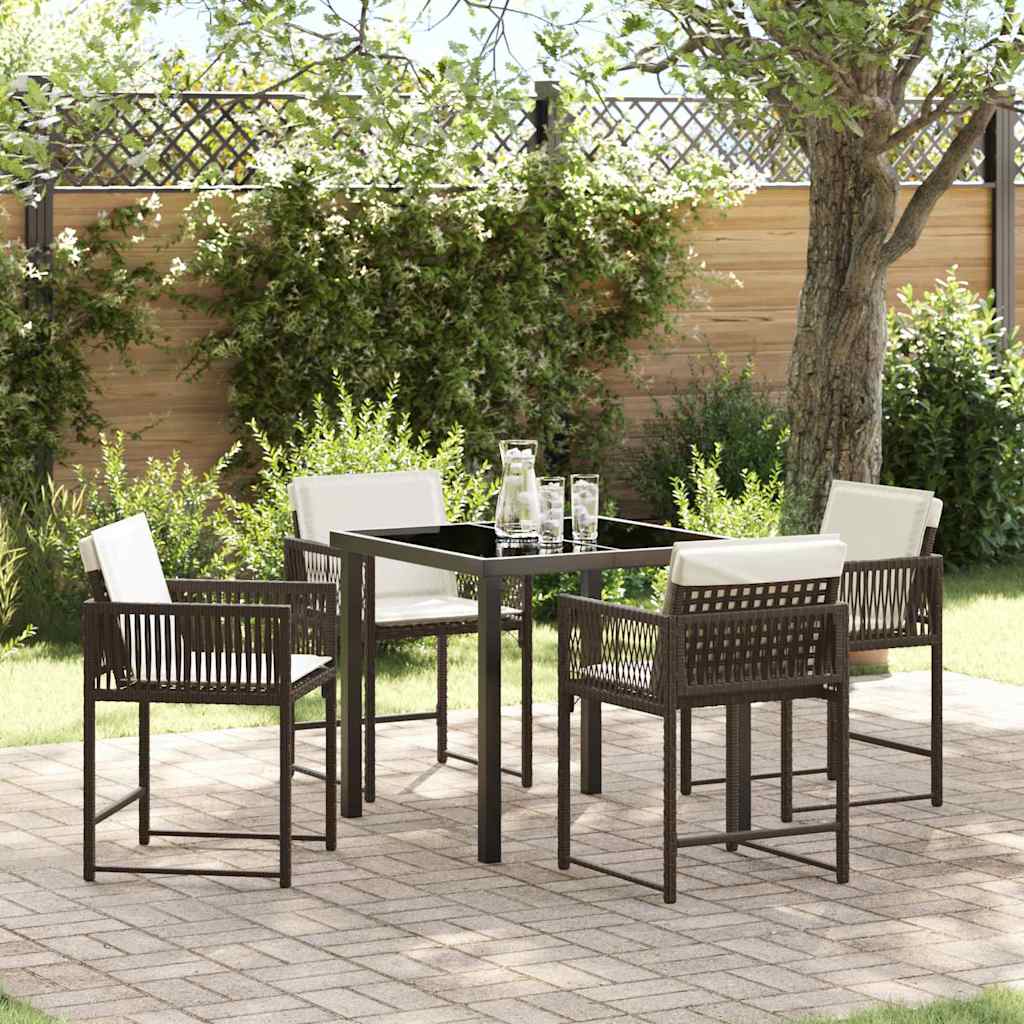 Garten Essgruppe 5 Pcs Beige Poly-Rattan