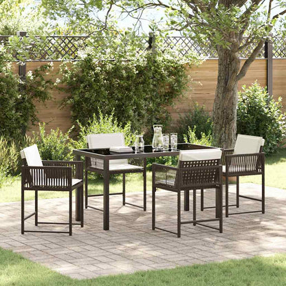 Garten Essgruppe 5 Pcs Beige Poly-Rattan