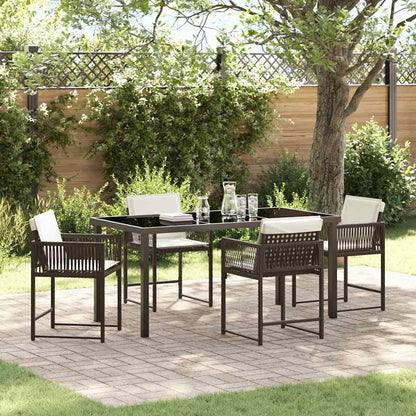 Garten Essgruppe 5 Pcs Beige Poly-Rattan