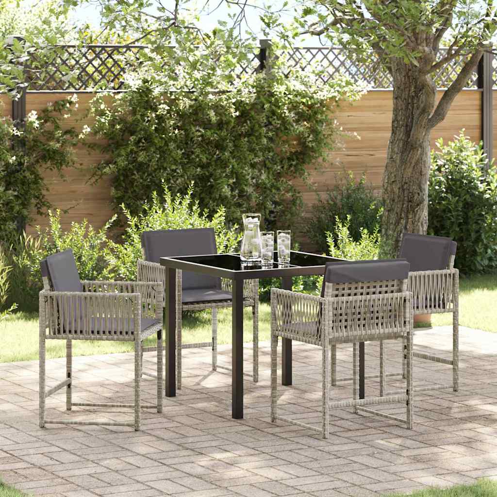 Garten Essgruppe 5 Pcs Beige Poly-Rattan