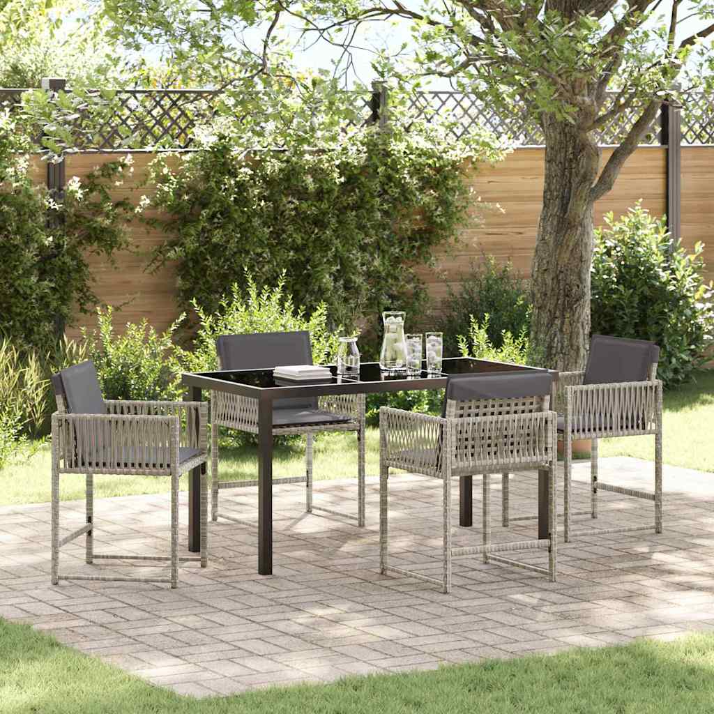 Garten Essgruppe 5 Pcs Beige Poly-Rattan