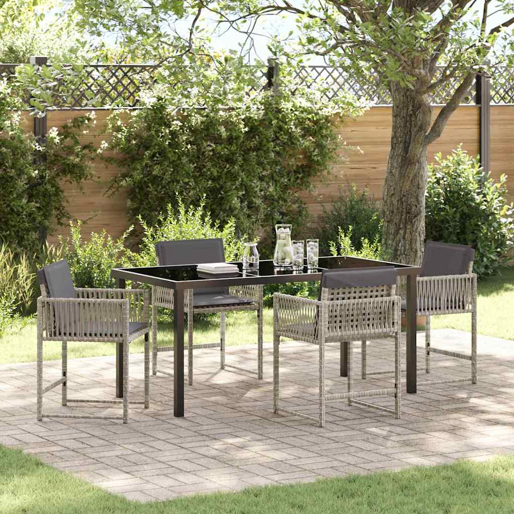 Garten Essgruppe 5 Pcs Beige Poly-Rattan