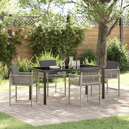 Garten Essgruppe 5 Pcs Beige Poly-Rattan