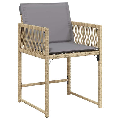 Garten Essgruppe 5 Pcs Beige Poly-Rattan