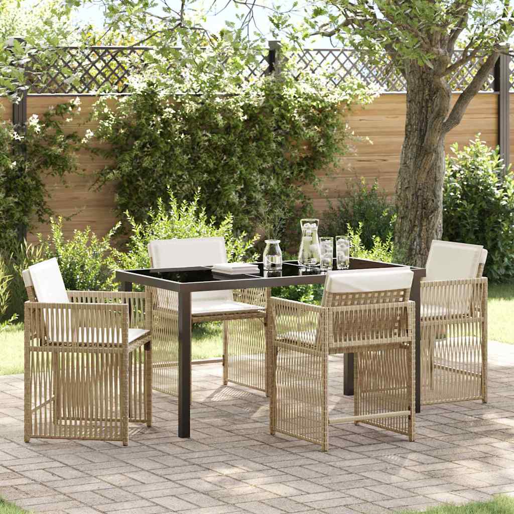 Garten Essgruppe 5 Pcs Poly-Rattan