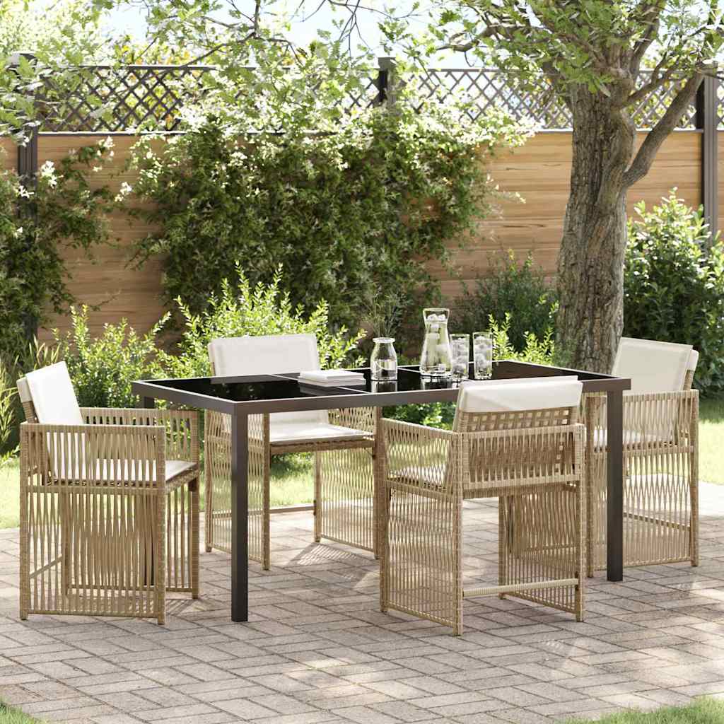 Garten Essgruppe 5 Pcs Poly-Rattan