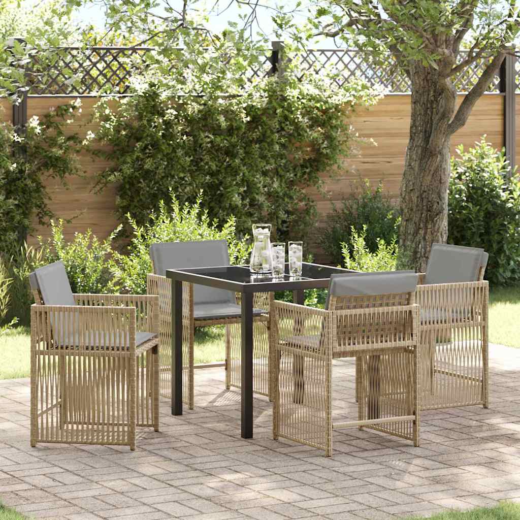 Garten Essgruppe 5 Pcs Poly-Rattan