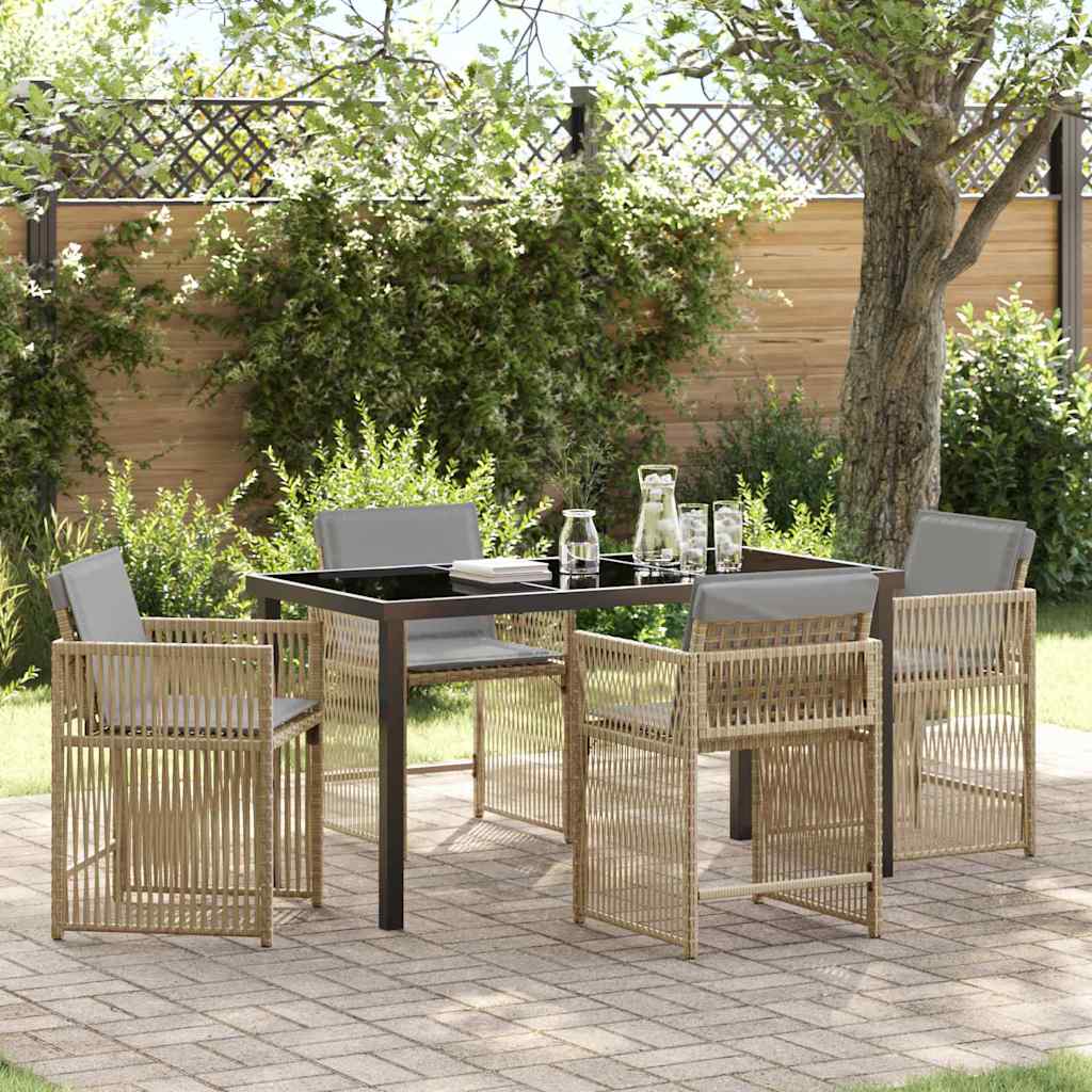 Garten Essgruppe 5 Pcs Poly-Rattan