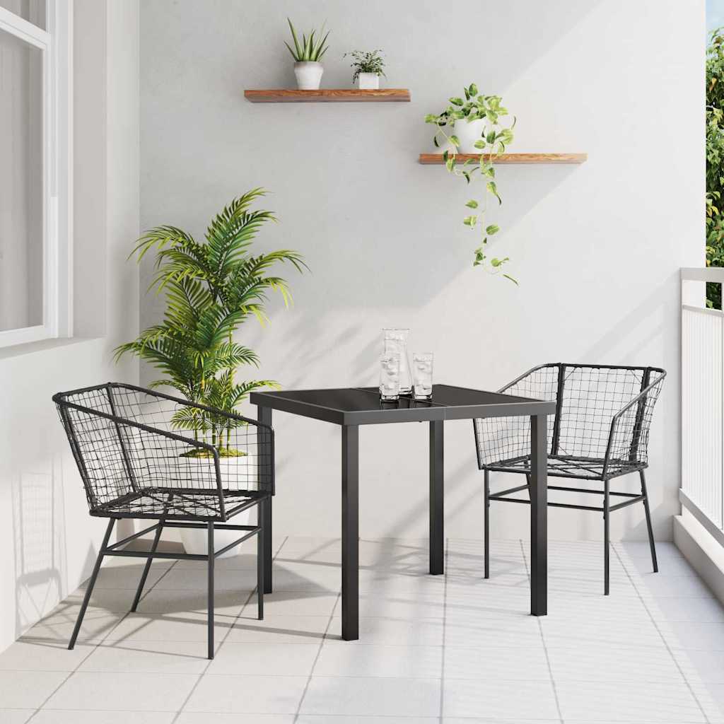Garten Essgruppe 7 Pcs Braun Poly-Rattan