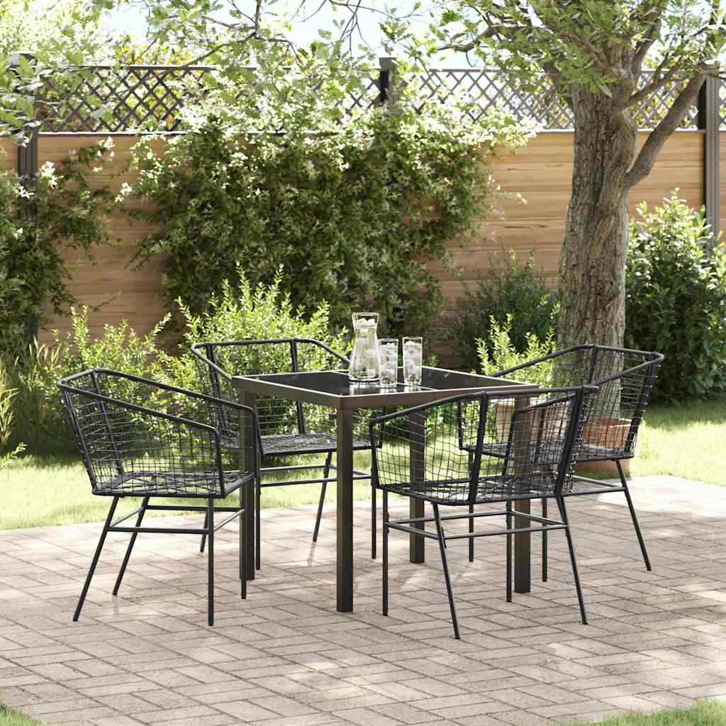 Garten Essgruppe 7 Pcs Braun Poly-Rattan