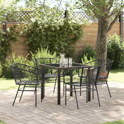Garten Essgruppe 7 Pcs Braun Poly-Rattan