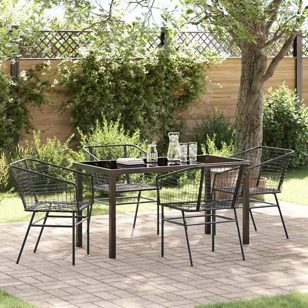Garten Essgruppe 7 Pcs Braun Poly-Rattan