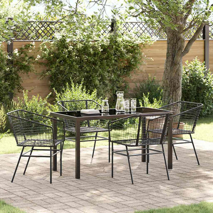Garten Essgruppe 7 Pcs Braun Poly-Rattan