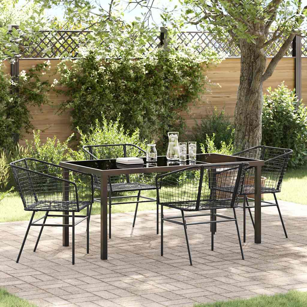 Garten Essgruppe 7 Pcs Braun Poly-Rattan