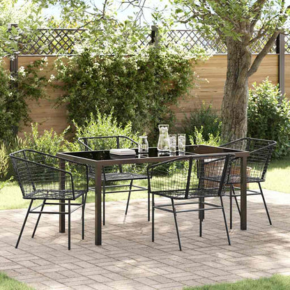 Garten Essgruppe 7 Pcs Braun Poly-Rattan