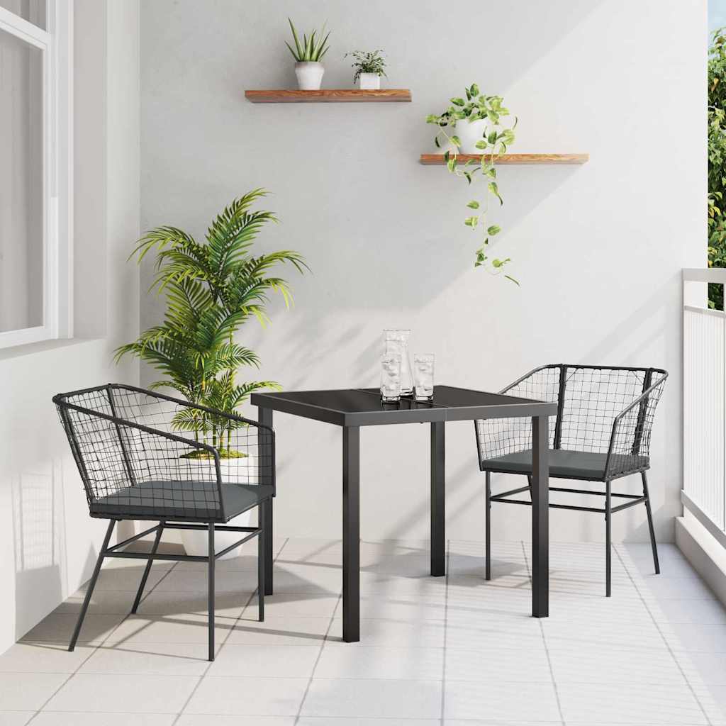 Garten Essgruppe 7 Pcs Braun Poly-Rattan
