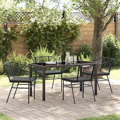 Garten Essgruppe 7 Pcs Braun Poly-Rattan