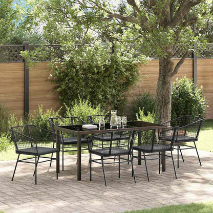 Garten Essgruppe 7 Pcs Braun Poly-Rattan