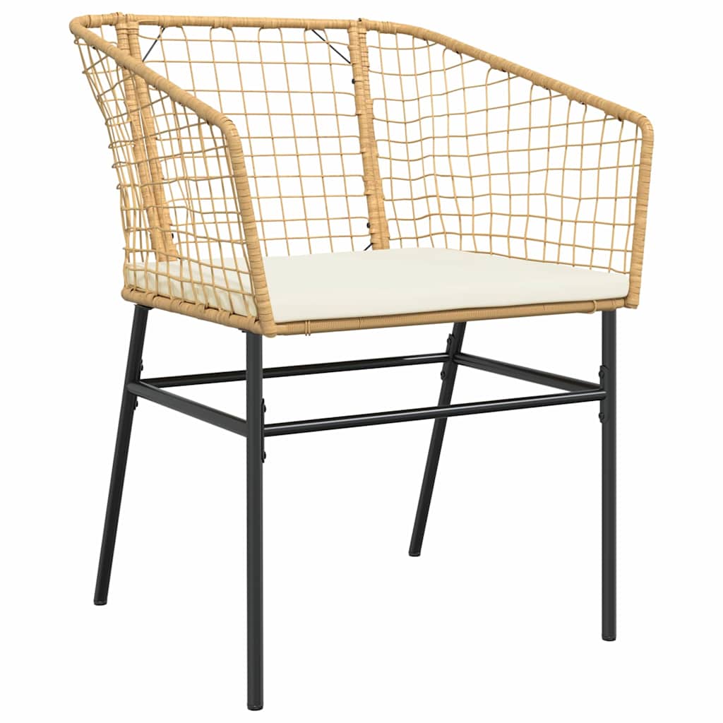 Garten Essgruppe 7 Pcs Braun Poly-Rattan