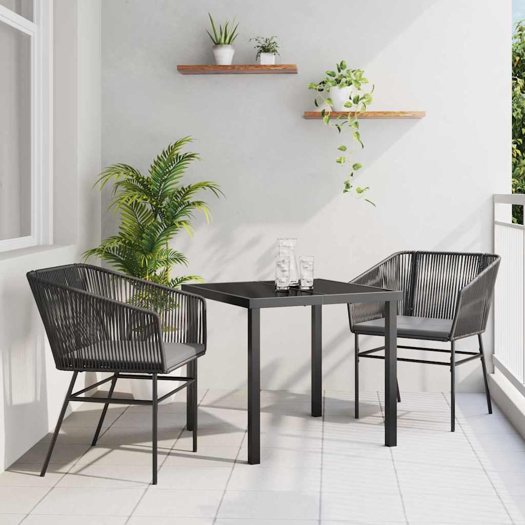 Garten Essgruppe 3 Pcs Braun Pulverbeschichteter Stahl