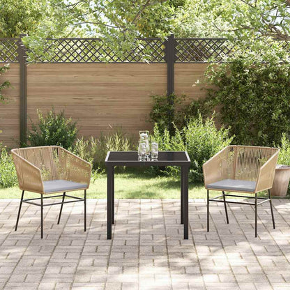 Garten Essgruppe 3 Pcs Braun Pulverbeschichteter Stahl