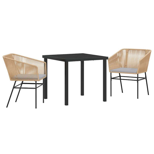 Garten Essgruppe 3 Pcs Braun Pulverbeschichteter Stahl