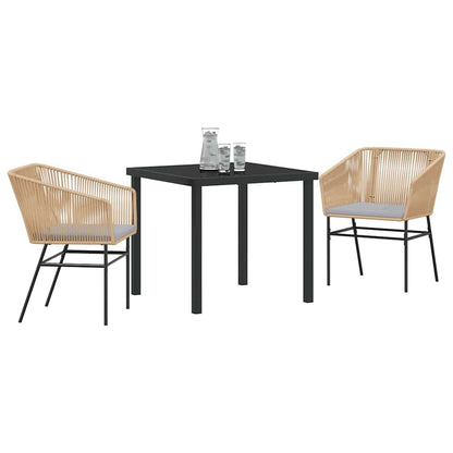 Garten Essgruppe 3 Pcs Braun Pulverbeschichteter Stahl