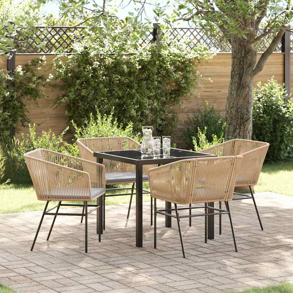 Garten Essgruppe 3 Pcs Braun Pulverbeschichteter Stahl