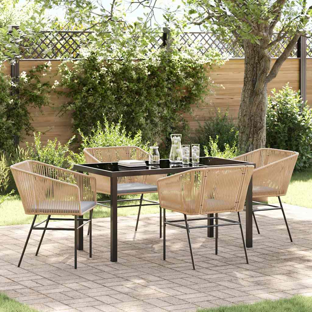 Garten Essgruppe 3 Pcs Braun Pulverbeschichteter Stahl