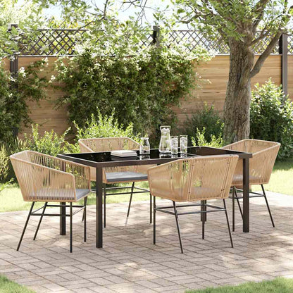 Garten Essgruppe 3 Pcs Braun Pulverbeschichteter Stahl