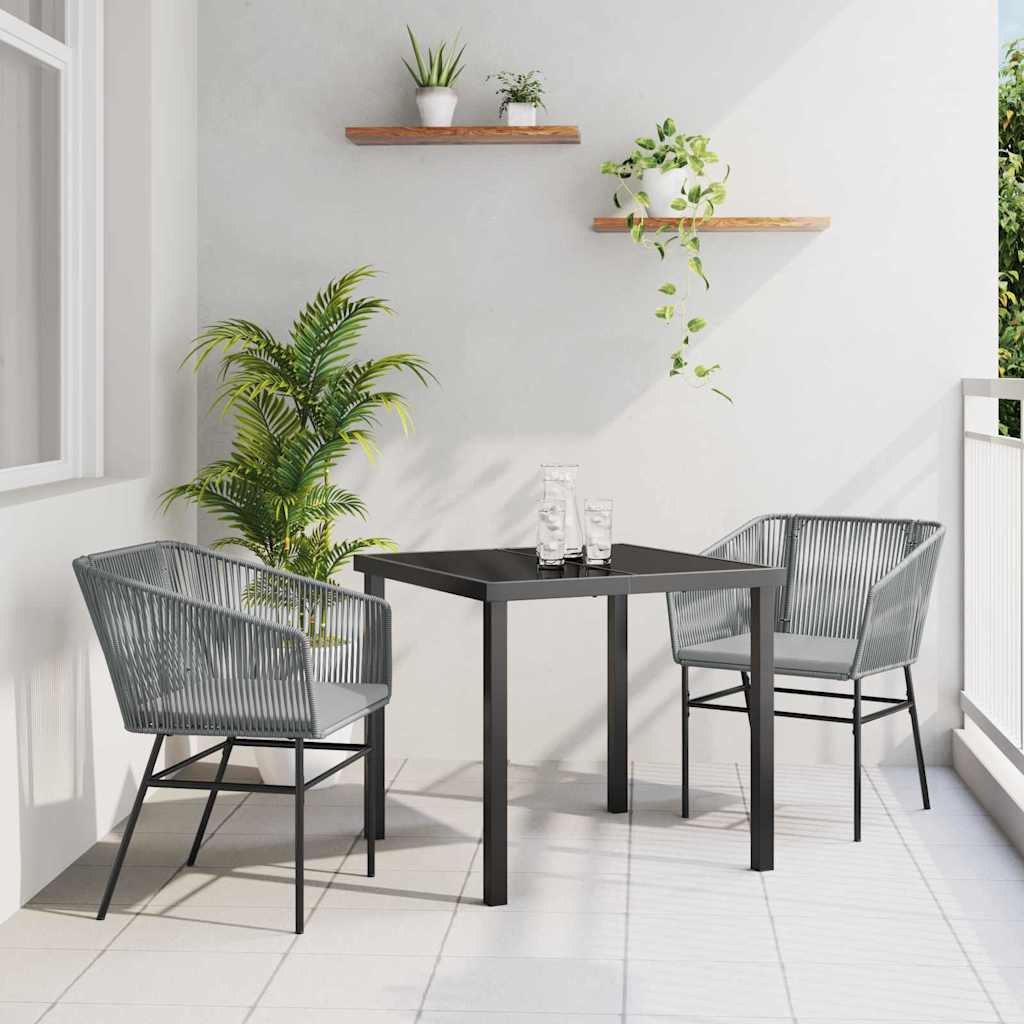 Garten Essgruppe 3 Pcs Braun Pulverbeschichteter Stahl