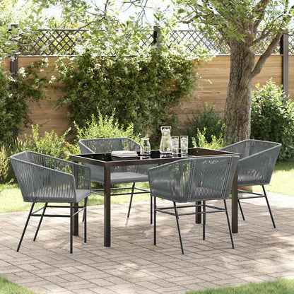 Garten Essgruppe 3 Pcs Braun Pulverbeschichteter Stahl
