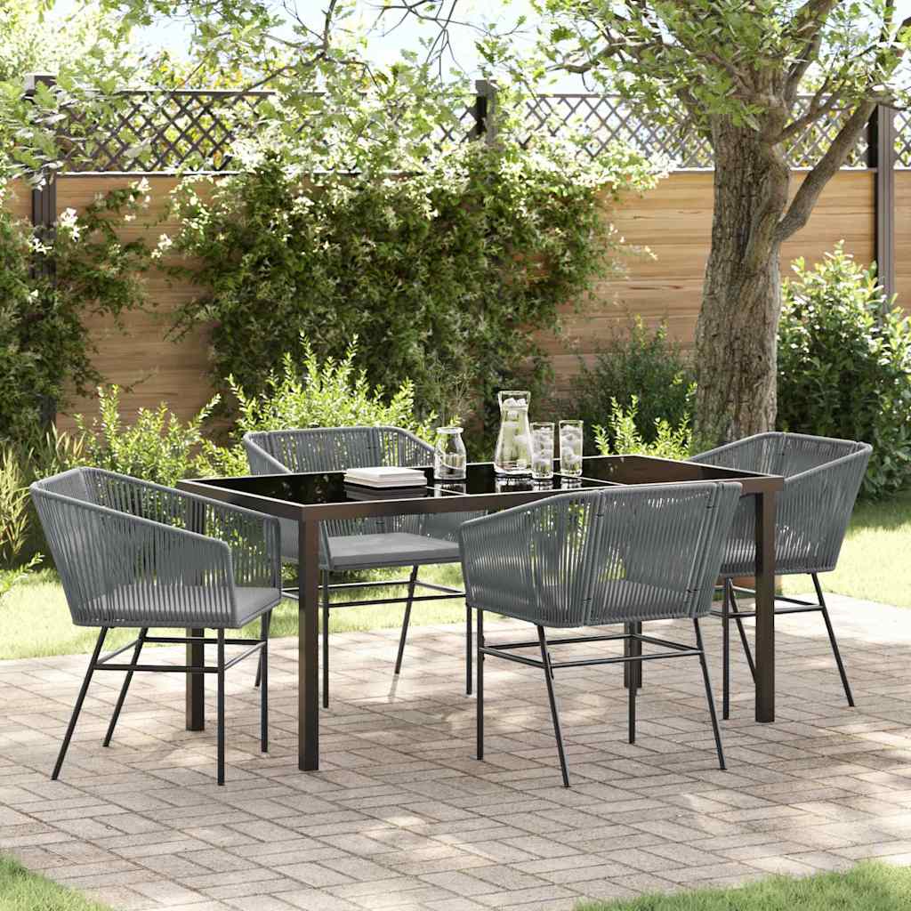 Garten Essgruppe 3 Pcs Braun Pulverbeschichteter Stahl