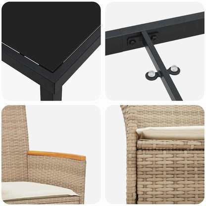 Garten Essgruppe 5 Pcs Poly-Rattan