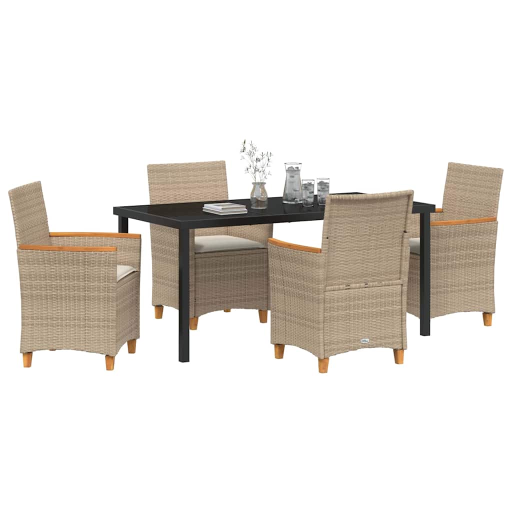 Garten Essgruppe 5 Pcs Poly-Rattan