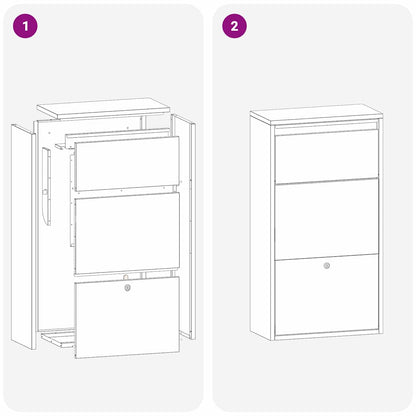 Paketdrop-Box Mit Speicher 44 X 22 X 82 Cm Stahl