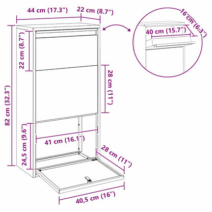 Paketdrop-Box Mit Speicher 44 X 22 X 82 Cm Stahl