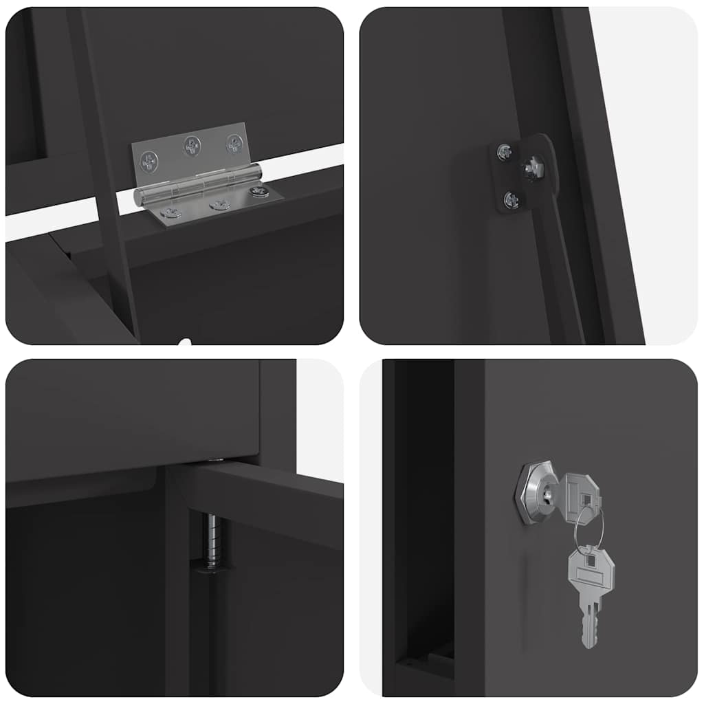 Paketdrop-Box Mit Speicher 44,5 X 29 X 110,5 Cm Stahl