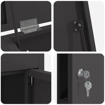 Paketdrop-Box Mit Speicher 44,5 X 29 X 110,5 Cm Stahl