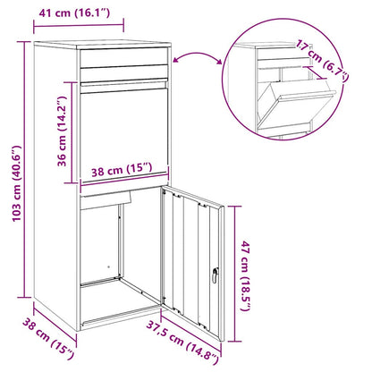 Paketdrop-Box Mit Speicher 41 X 38 X 103 Cm Stahl