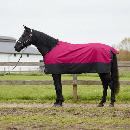 Pferdedecke Rosa Und Schwarz Polyester Bordeauxrot Und Schwarz