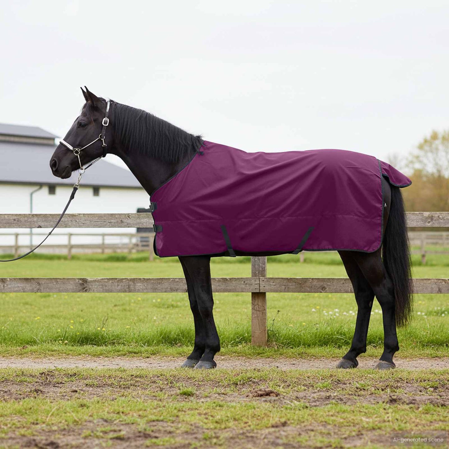 Pferdedecke Dunkelgrün Und Schwarz Polyester Lila