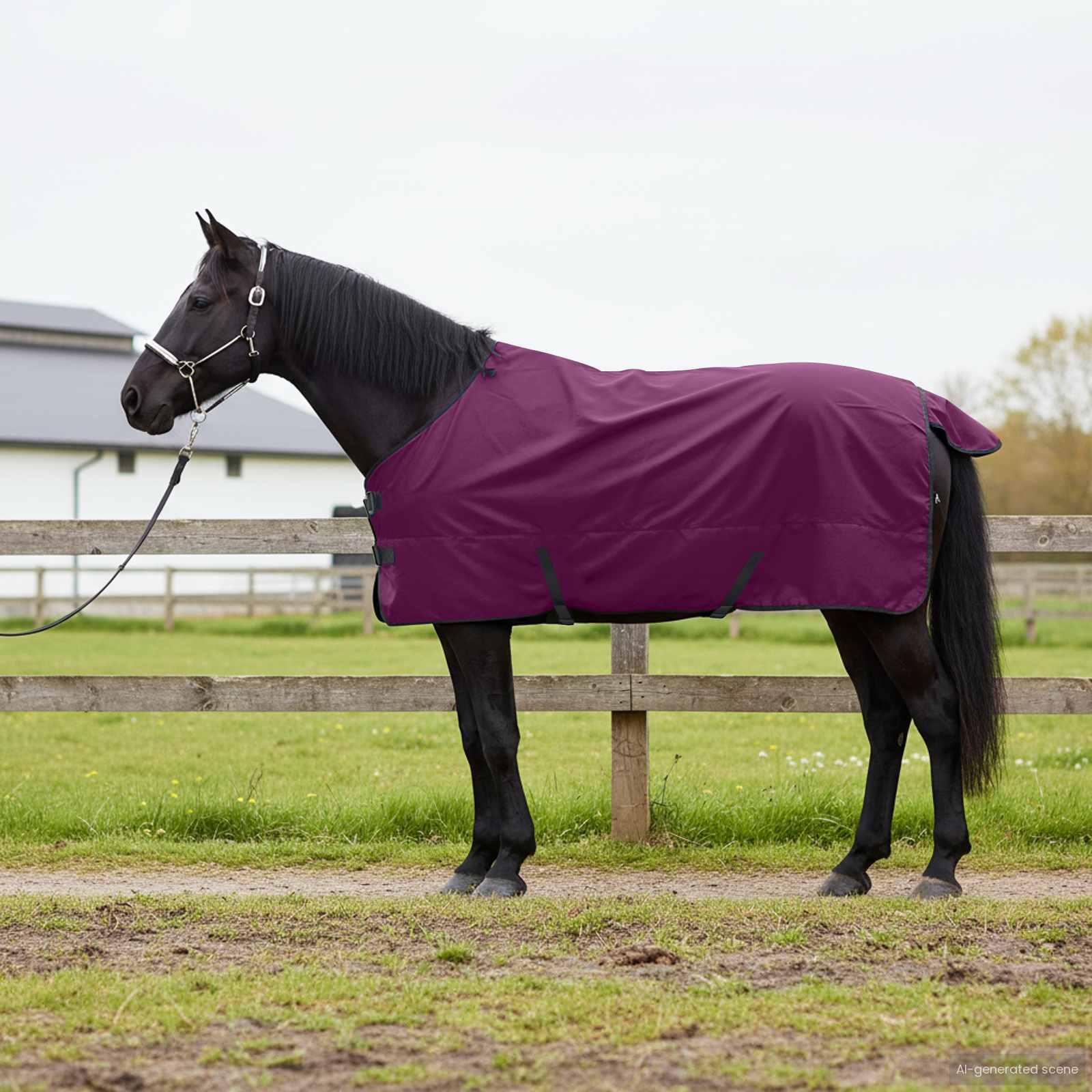 Pferdedecke Dunkelgrün Und Schwarz Polyester Lila