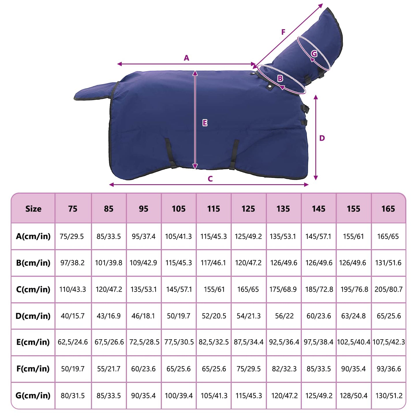 Pferdedecke Dunkelgrün Und Schwarz Polyester Marineblau