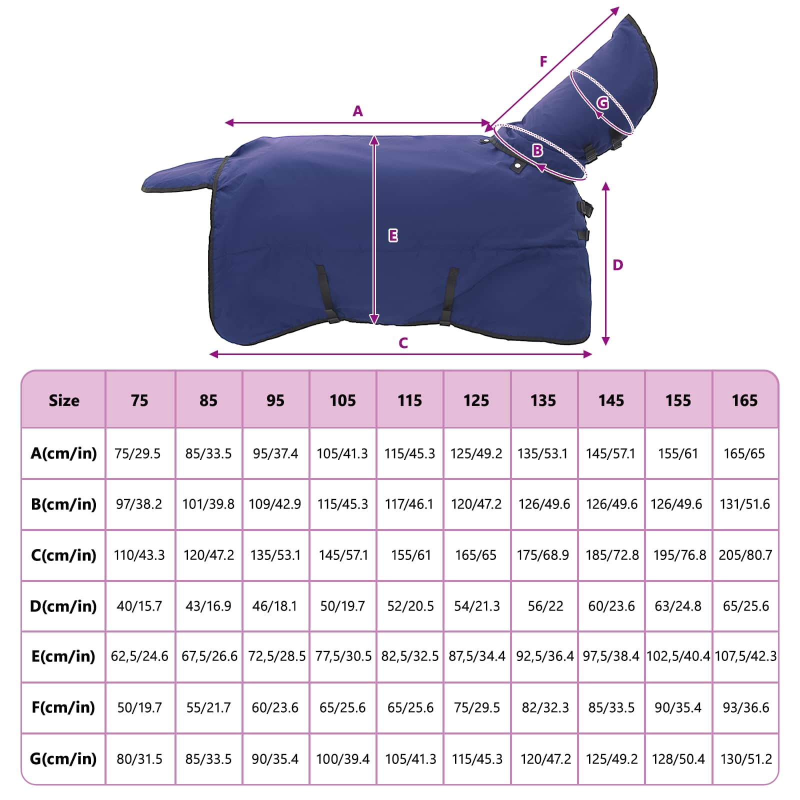 Pferdedecke Dunkelgrün Und Schwarz Polyester Marineblau
