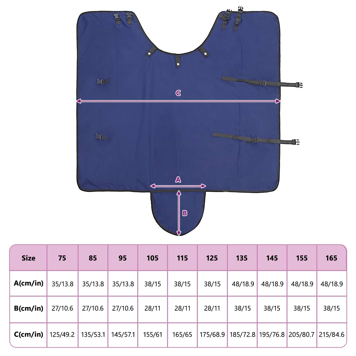 Pferdedecke Dunkelgrün Und Schwarz Polyester Marineblau